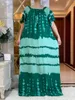 Vêtements ethniques Mode d'été Robe à manches courtes Africain Dashiki Impression florale Solide Coton Lâche Caftan Lady Maxi Robes décontractées Robes