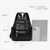 School Bags Women's Leather Backpack Genuine Black For Laptop Travel Female With Handles