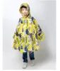 Rain Gear 2023 Barn Raincoat Polyester Cute Baby Outdoor Coat Waterproof Jumpsuits Poncho Big Hat Student Rainwear 231031