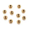 20/50PCS Stal nierdzewna Big Otwór Koraliki 3 4 5 6 mm Rose Gold Kolor luźne okrągłe okrągłe kulki do majsterkowania biżuteria bransoletka Make Make Jewelrybeade