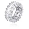 Hip Hop Ring for Men New Fashion Bling Square CZ Iced Out Tennis Ring Men Women Ice Out Diamond Jewelry