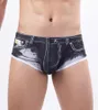 Underbyxor mäns underkläder trosor imitation denim bikini tryckpåse sexig låg stigande ungdom u-väska trosor man gay u konvexa boxare shorts shorts