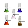 Glass Hookah Bowls Slide Smoking Accessories Colored Round Rod Handle Filter Bowl Joints For Bong Water Pipe 6 Colors