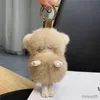 Mobile Phone Chain Cute Real Mink Fur Keychain Small Sheep Toy Kids School Bag Charm Pendant Women Car Key Rings Ornaments Cell Phone Plush Trinket R231031