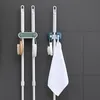 Bar Tools Bathroom Multifunctional Mop Clip Double Buckle Hook Rack Hanging Plastic Broom Wall Household Supplies 231031