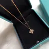 Cross Four Diamond Necklace Gold Plated Simple Everything Classic Necklace Tiffaies Designer Halsband
