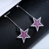 Dangle Earrings Soramoore High Quality Luxury Long Star Pendant For Women Fine Bridal Wedding Party Show Shiny Cubic Zircon Jewelry