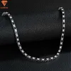Necklaces Hot Selling Iced Out 4mm White and Black Diamond Moissanite Tennis Chain Necklace Women Men Gold Plated Hip Hop Jewelry
