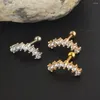 Stud Oorbellen 1PC Rvs Knus Voor Vrouwen Trend Kristal Kraakbeen Oor Ringen Zilver Kleur Piercing Sieraden Groothandel