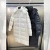 Piumini da donna doudoune stile medio caldo con cappuccio da donna felpa con cappuccio midi parka bianco nero donna cappotti invernali caldi per giacca femminile