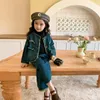 Ensembles de vêtements enfants filles veste en jean et jeans deux pièces ensemble d'automne pour enfants doux boutique porter des vêtements pour bébés en bas âge