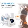 4 HANDLAR 7 TESLA HIEMT EMS Slantmaskin EMS Body Sculpting Body Shaping Muscle Build Machine Muscle Trainer Fitness Estetic Equipment