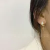 Boucles d'oreilles pendantes en forme de mère de coquille d'eau douce, en laiton écologique, Zircon de lune, avec aiguille en argent S925, bijoux remplis d'or 14 carats pour femmes