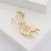 Brooches Stainless Steel Deer For Women Men Christmas Animal Reindeer Sika Casual Office Brooch Pin Gifts