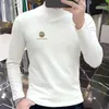 Men's T Shirts Men Half Turtleneck Fashion Brand Long-sleeved Pullover Casual Personality Pattern Comfortable Funny Shirt Tee Homme