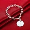 Charm Bracelets Round Card For Women 925 Stamp Silver Color Female Bangles Wedding Party Fashion Luxury Jewelry 2023 Gifts GaaBou