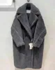 Doce roxo MAXX ursinho de pelúcia alpaca casacos XLong com peito duplo mulheres parkas de pele estilo longo manter aquecido