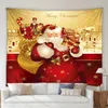 Juldekorationer Red Tapestry Santa Claus Tree Elk Presentlåda Bakgrund Dekor Tyg sovrum vardagsrum vägg hängande filt 231030