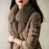 Futra damska sztuczna zimowa allinon Pluszowa kurtka kobiet oskakna blezer kołnierz swoboda kruche długość prosta trend płaszcza 231031
