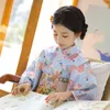 Abbigliamento etnico Kimono tradizionale per ragazza in stile giapponese Colore blu Abito lungo per bambini Costume cosplay per spettacoli teatrali