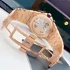 AP Orologi da polso svizzeri di lusso Epic Royal AP Oak Offshore Serie 26238OR Oro rosa Quadrante blu Moda da uomo Tempo libero Affari Sport Orologio meccanico SBQZ