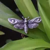 Brooches SanLan 1pcs Halloween Dead Head Moth Pin Brooch Cresent Moon Witch Jewelry