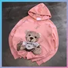 Luxurys Designers Women Hoodies Lady S Fashion Hoodie Leng Sleeved Pink Pullover Womens Sweatshirt Embroid Bear Brand AnimalsPrin248T