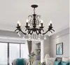 Pendant Lamps American Crystal Chandelier Simple Dining Room Living Net Red Bedroom Lamp Modern Light Luxury Wrought Iron European Clothi