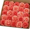 Flores decorativas mefier casa artificial 25 pçs real olhando misturado vivo coral rosas falsas com haste para diy festa de casamento decoratios