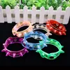 Jelly 12PCS resplandor brazalete iluminar hasta 8LED pulseras 3 modos intermitente estroboscópico parpadeante Rave Party Club Festival Accesorios 231030