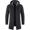 Men's Trench Coats Autumn And Winter Warm Cashmere Cardigan Sweater Coat Windproof Solid Knitted Jacket Zipper Knit Shirt
