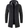 Trenchcoats voor heren Herfst en winter Warm Kasjmier Vest Trui Jas Winddicht Effen Gebreide Jas Rits Gebreid Overhemd