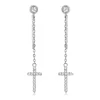 Bling Women Hoops örhängen passerade testaren S925 Silver Mossanite Diamond Cross Earrings Hoops Studs Trevlig gåva till vän