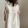 Vestidos da menina crianças roupas meninas primavera verão gola de renda princesa vestido de verão para bebês algodão linho sólido roupas das crianças jovens