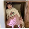 スカート7781子供服の女の子Sコットンパッド入りスカート2023秋のファッションラブハートパターン231031