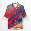 Camisas casuais masculinas abstrato pôr do sol homens trippy nebulosa impressão camisa manga longa legal harajuku blusas primavera padrão roupas tamanho grande