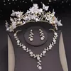 Set di gioielli da sposa Splendidi diademi di farfalle Set di gioielli da sposa e set di collane girocollo con fiori a corona Set di gioielli da sposa per matrimonio Accessori 231030