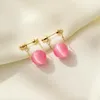 Orecchini penzolanti semplici ed eleganti donne rotonde opal pendente 2023 festa di gioielli insoliti accessori sospesi