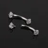 Tragus Earring Internally Thread Cubic Zircon Stainless Steel Curved Barbell Piercing Eyebrow Ring Body Jewelry341I