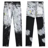 Lila Designer-Jeans für Herren, Herren-Leg-Passform, 33 Stile, Farbe, Amerika-Designer, zerrissenes Doodle-Denim, Tränen verwaschen, alt