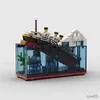 Blokken Sank Ship Model Break in Half MOC Bouwstenen Bakstenen Boot Kit Construcrion Sets Cadeau Volwassen Kinderen Display Monteren R231031