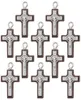 ペンダントネックレスcottvo10pcs宗教的な十字架のミニ木製クロスチャームDIYブレスレットネックレスジュエリーマニケーションパーツアクセサリー