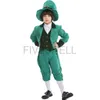 Tenues assorties pour la famille Halloween Leprechaun irlandais Cosplay Costume vert StPatrick'S Costume de carnaval avec chapeau Noël ParentChild Outfit 231030