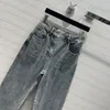 Jeans de diseñador 2023 Nuevo Otoño Invierno Moda Pantalones rectos con paneles Marca Mismo estilo Ropa de mujer de lujo 09FI