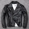 Herren Leder Kunstleder Reißverschluss Schräg Herbst Herrenmode Perfecto Echtleder Motorradjacke 100% Naturschwarz Biker Reiter Rindsleder Herrenmantel 231030