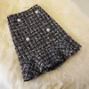 Skirts Plaid Skirt For Women In Autumn And Winter Wool Trumpet Tweed Hip Korean Style Slim Fit