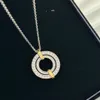 Fashion Trend Item Electroplating Process Simple Atmosphere All Matching Necklace Circle Full Diamond Necklace Tiffaies