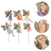 Garden Decorations 6 Pcs Flower Embellishments Fairy Ornament Tiny Decor Outdoor Statue Bonsai Resin Model