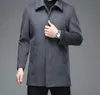 Herren Trenchcoats Winter Herren Jacken und Business Casual Woolen Langer Mantel Männer Umlegekragen Wollmischungen