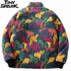 Men's Down Parkas Hip Hop Reversible Jacket Parka Colorful Animal Paint Camouflage Streetwear Men Harajuku Windbreaker Coat Fleece Winter Zip 231030